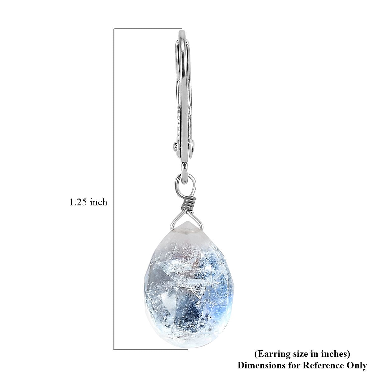 Kuisa Rainbow Moonstone Earrings in Rhodium Over Sterling Silver 9.00 ctw