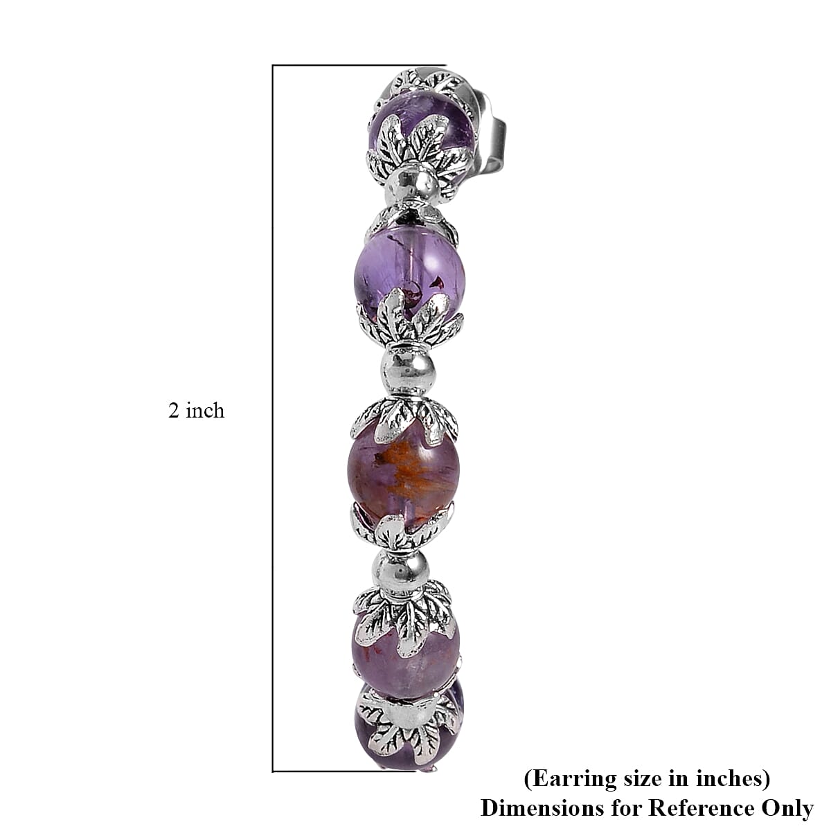 Cacoxenite Half Hoop Earrings in Silvertone 54.50 ctw image number 4