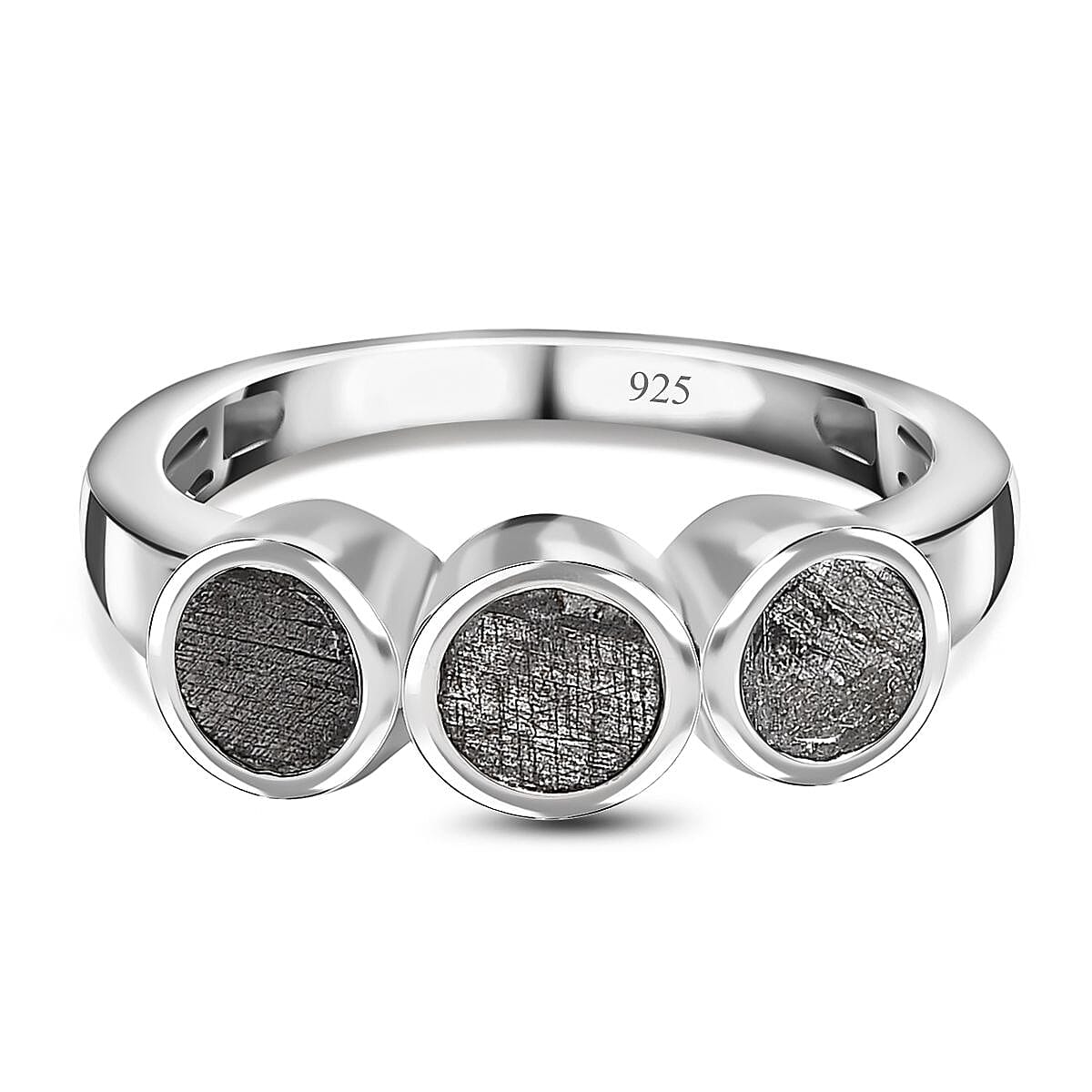 Meteorite 5.10 ctw Ring in Rhodium Over Sterling Silver (Size 8.0)