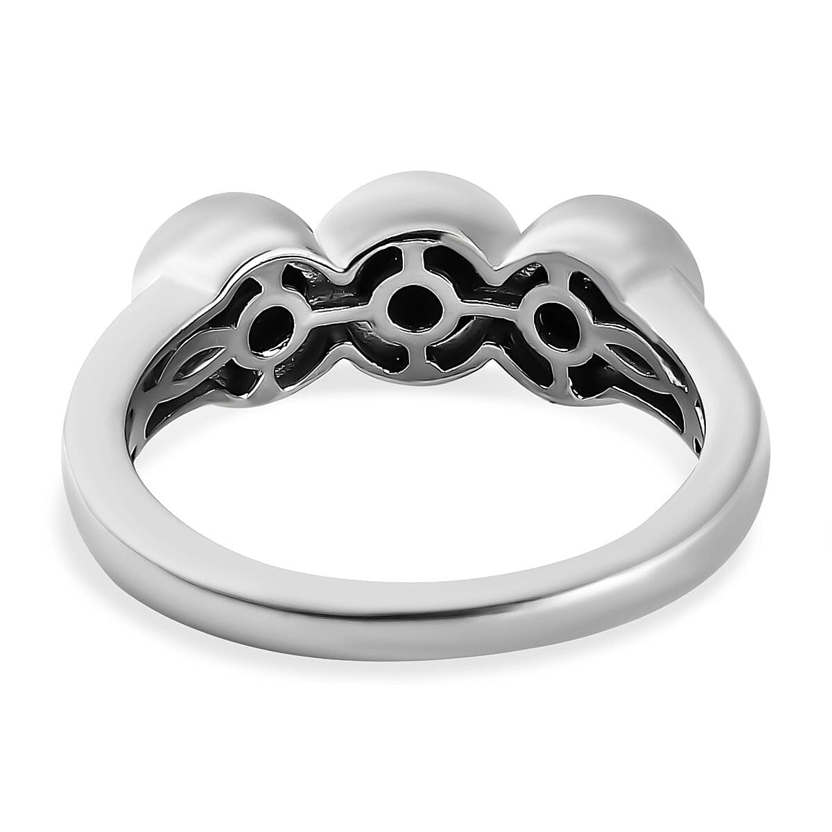 Meteorite 5.10 ctw Ring in Rhodium Over Sterling Silver (Size 8.0)