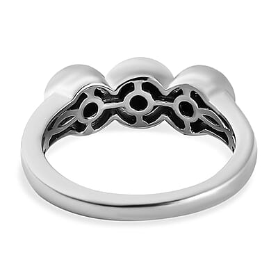 Meteorite 5.10 ctw Ring in Rhodium Over Sterling Silver (Size 8.0)