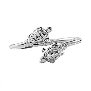 Platinum Over Sterling Silver Bangle Bracelet (7.50 In) 13.95 g