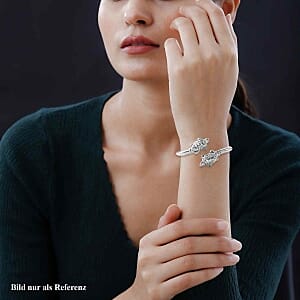 Platinum Over Sterling Silver Bangle Bracelet (7.50 In) 13.95 g