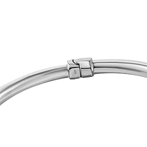 Platinum Over Sterling Silver Bangle Bracelet (7.50 In) 13.95 g