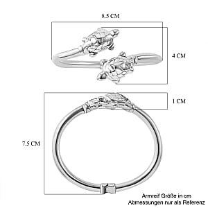 Platinum Over Sterling Silver Bangle Bracelet (7.50 In) 13.95 g
