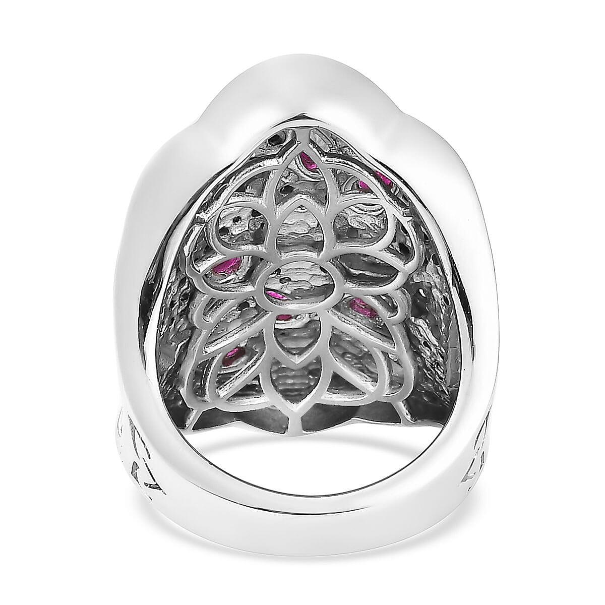 Premium Montepuez Ruby and Multi Gemstone Ring in Vermeil YG and Platinum Over Sterling Silver (Size 6.0) 4.10 ctw image number 4