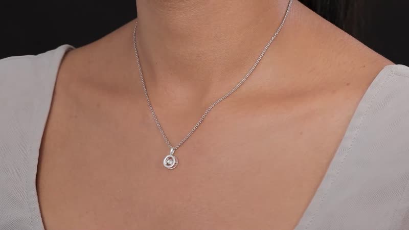 Diamond Accent Circle Pendant without Chain in Sterling Silver