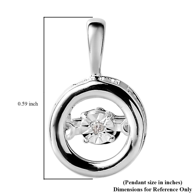 Diamond Accent Circle Pendant without Chain in Sterling Silver