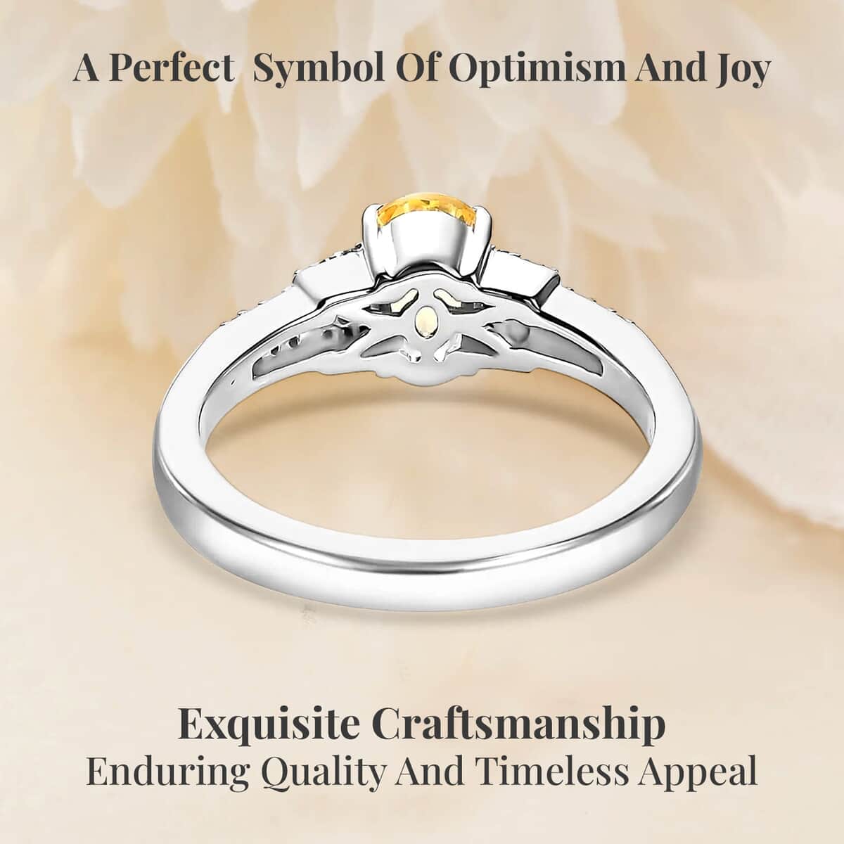 Doorbuster Luxoro 10K White Gold Premium Natural Ceylon Yellow Sapphire and G-H I2 Diamond Ring 1.35 ctw image number 3