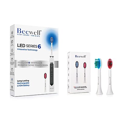 Beewell Electric Sonic 4-in-1 Toothbrush with Blue and Red Light Therapy
