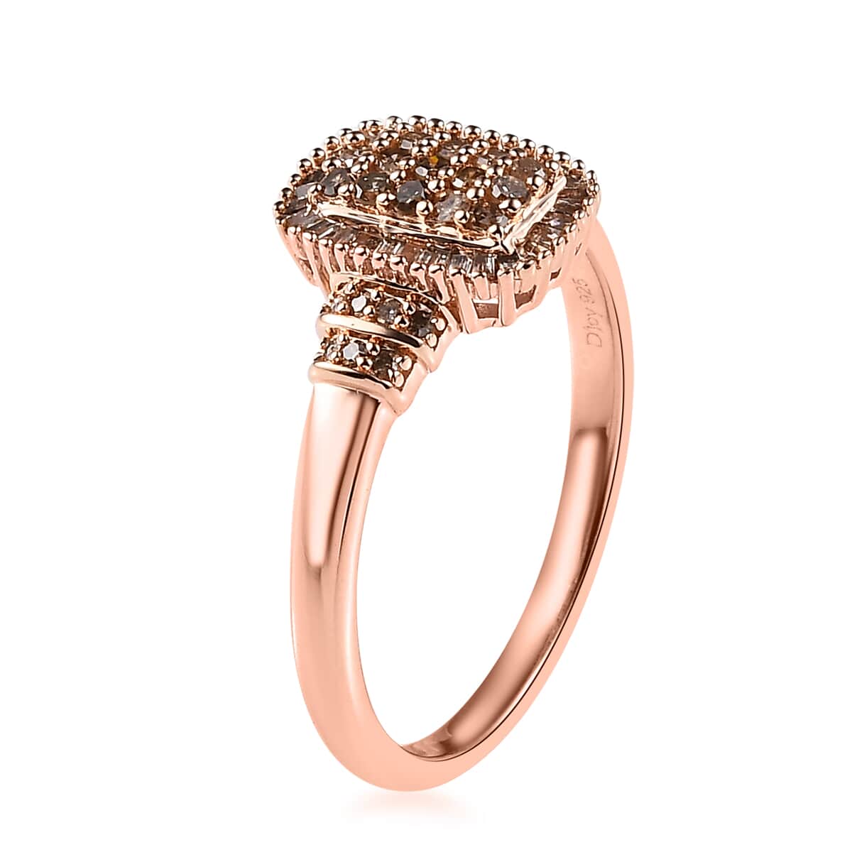 Natural Champagne Diamond Ring in Vermeil Rose Gold Over Sterling Silver (Size 10.0) 0.50 ctw image number 3