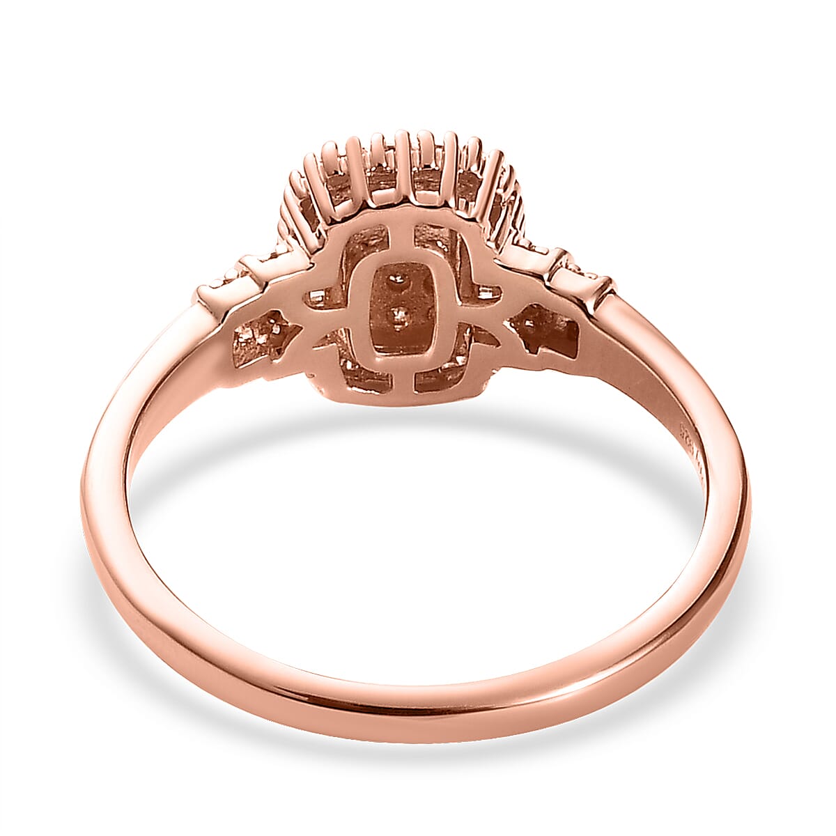 Natural Champagne Diamond Ring in Vermeil Rose Gold Over Sterling Silver (Size 10.0) 0.50 ctw