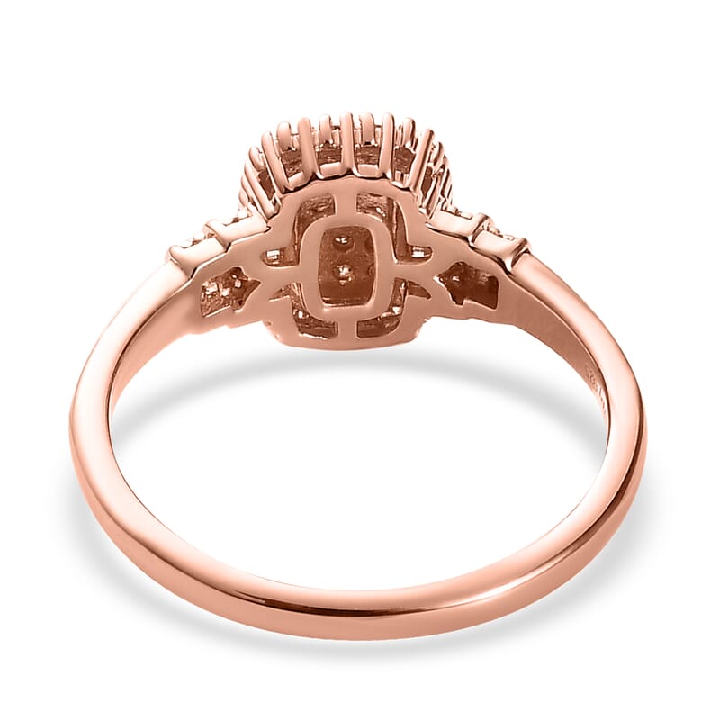 Natural Champagne Diamond Ring in Vermeil Rose Gold Over Sterling Silver (Size 10.0) 0.50 ctw