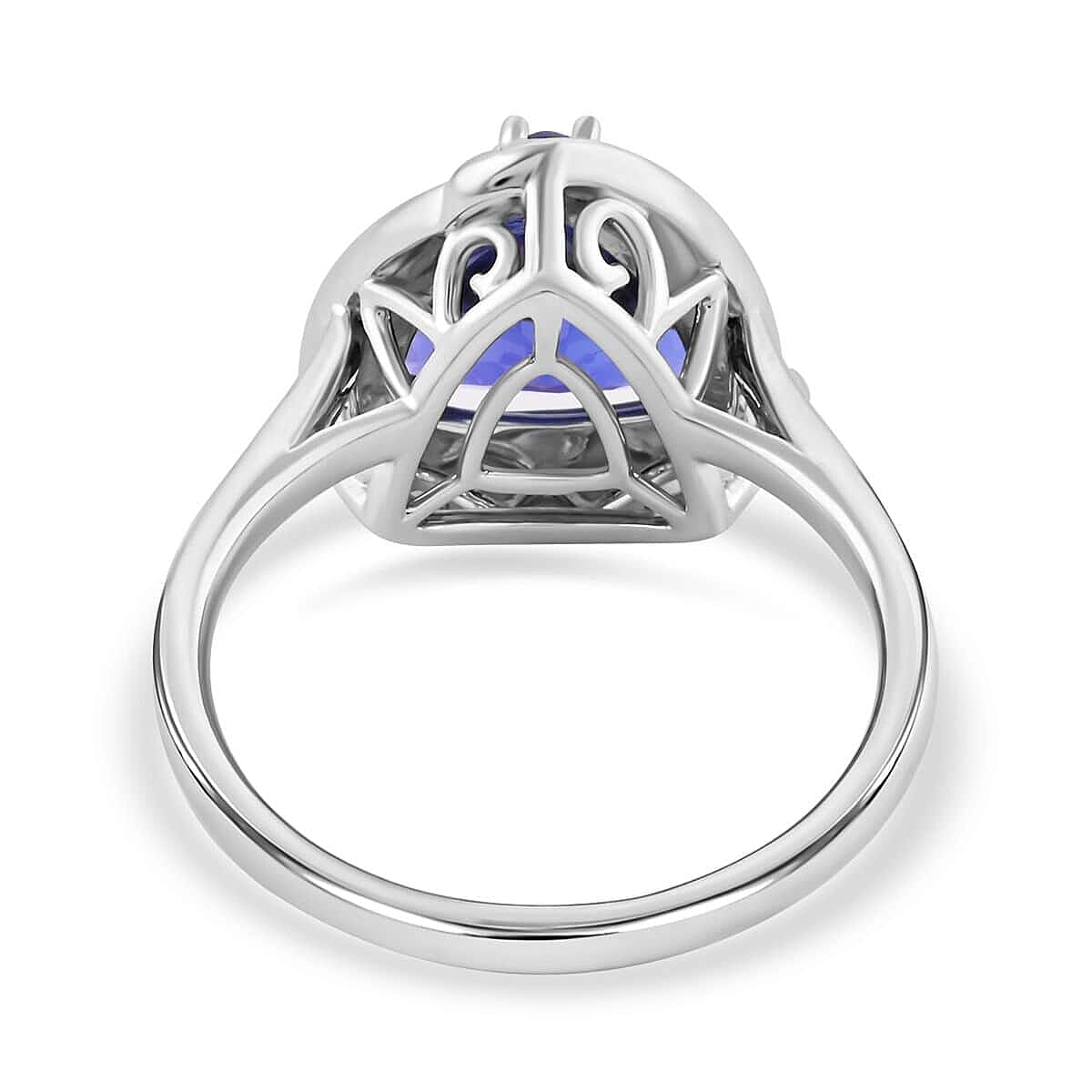 Certified & Appraised Rhapsody 950 Platinum AAAA Tanzanite and E-F VS Diamond Ring (Size 10.0) 7.40 Grams 3.65 ctw