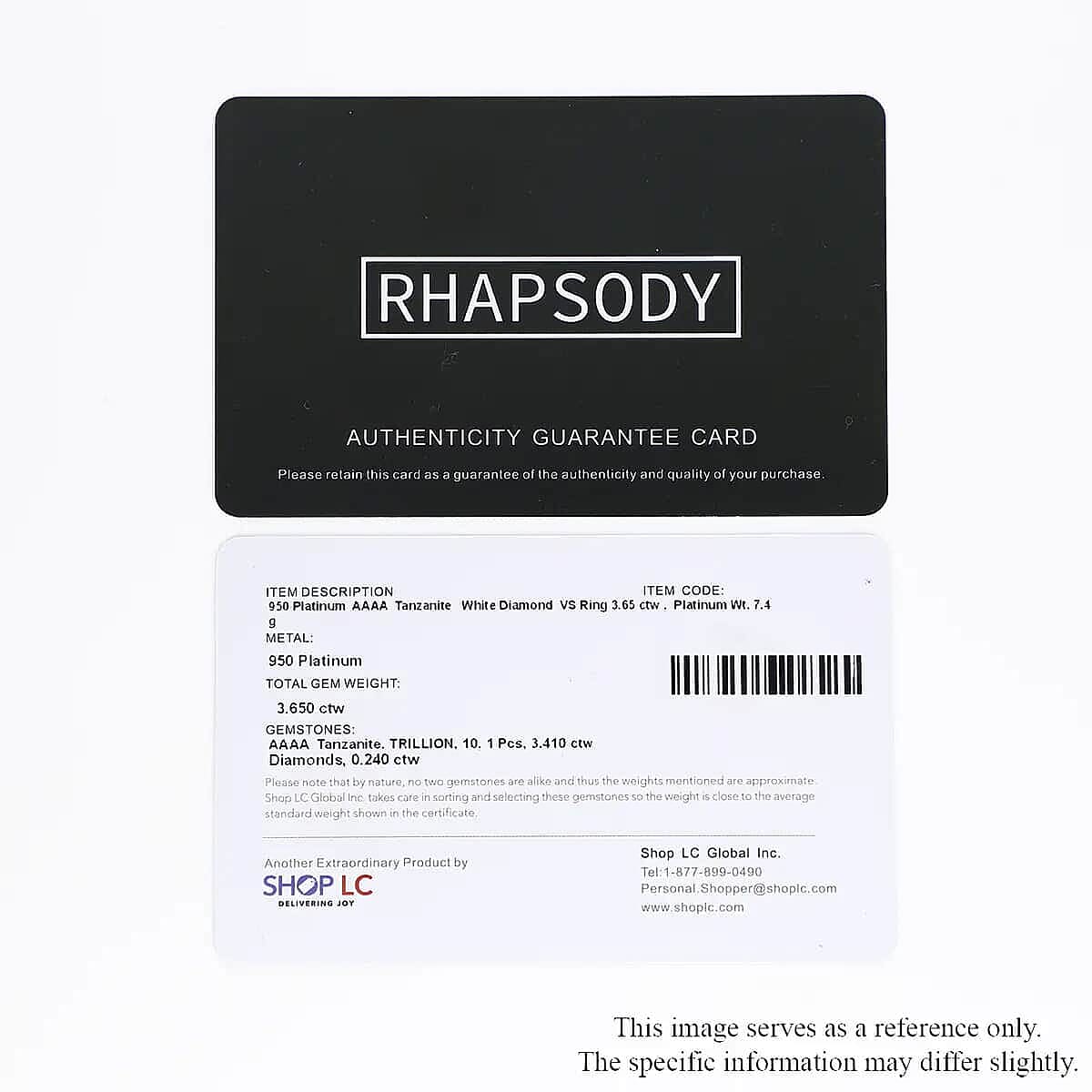 Certified & Appraised Rhapsody 950 Platinum AAAA Tanzanite and E-F VS Diamond Ring (Size 10.0) 7.40 Grams 3.65 ctw
