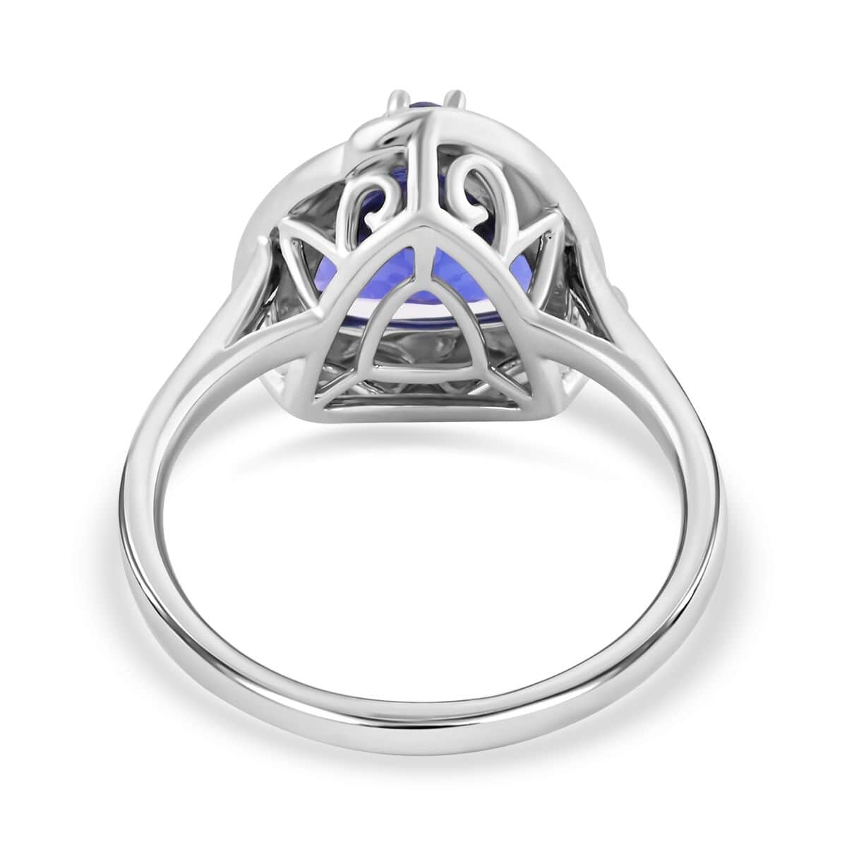 Certified & Appraised Rhapsody 950 Platinum AAAA Tanzanite and E-F VS Diamond Ring (Size 6.0) 7.40 Grams 3.65 ctw image number 4