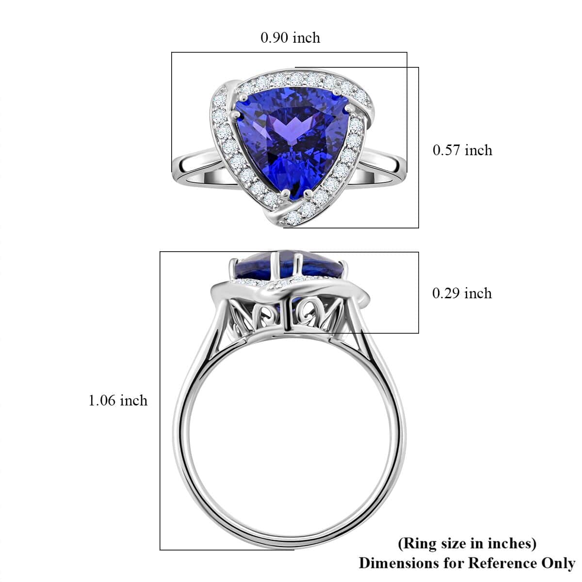 Certified & Appraised Rhapsody 950 Platinum AAAA Tanzanite and E-F VS Diamond Ring (Size 6.0) 7.40 Grams 3.65 ctw image number 5