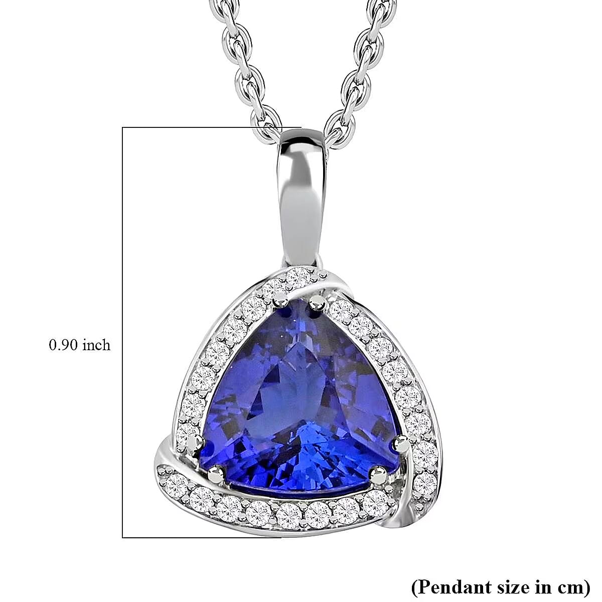 Certified & Appraised Rhapsody 950 Platinum AAAA Tanzanite and E-F VS Diamond Pendant without Chain 4.5 Grams 3.65 ctw image number 5