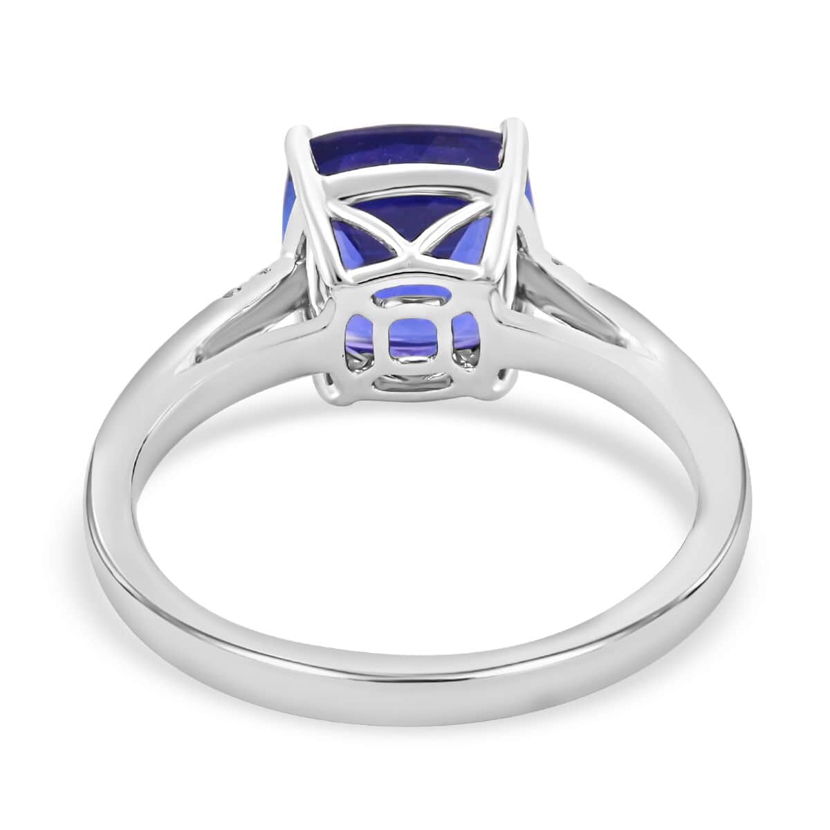 Certified and Appraised Rhapsody 950 Platinum AAAA Tanzanite and E-F VS Diamond Ring 4.70 Grams 2.75 ctw image number 4