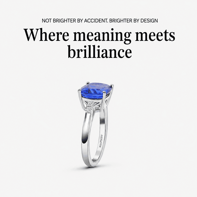 Certified and Appraised Rhapsody 950 Platinum AAAA Tanzanite and E-F VS Diamond Ring (Size 7.5) 5.10 Grams 3.00 ctw