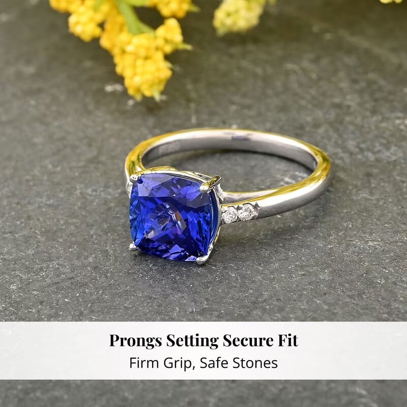 Certified and Appraised Rhapsody 950 Platinum AAAA Tanzanite and E-F VS Diamond Ring (Size 7.5) 5.10 Grams 3.00 ctw