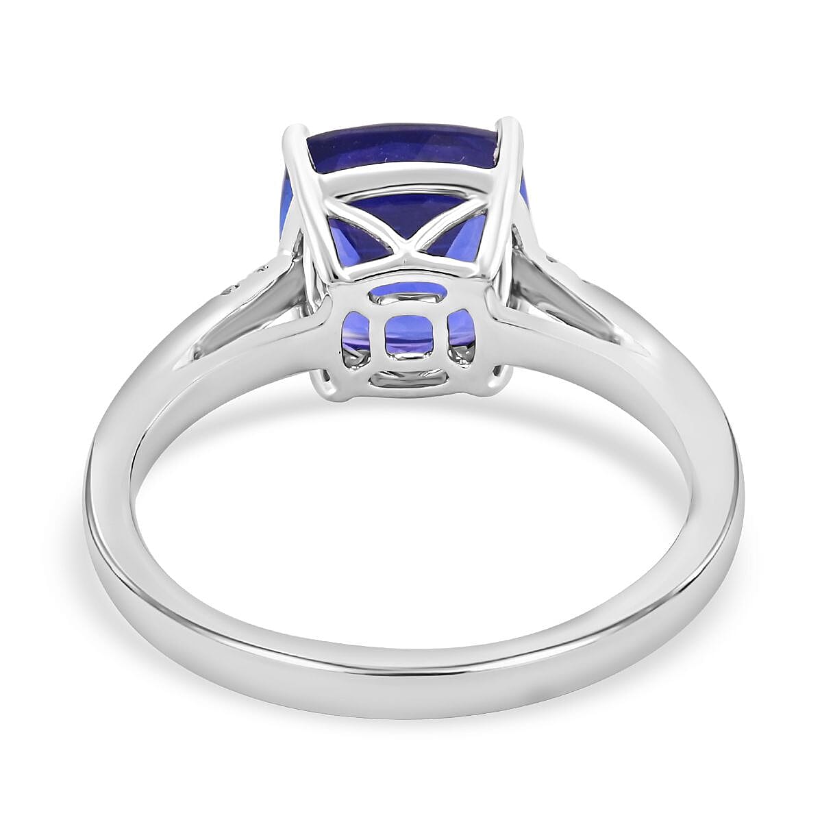 Certified and Appraised Rhapsody 950 Platinum AAAA Tanzanite and E-F VS Diamond Ring (Size 9.0) 5.10 Grams 3.00 ctw image number 4