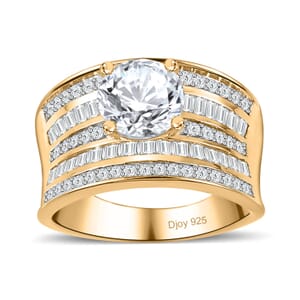 Moissanite (Rnd 8mm) Ring in Vermeil YG Over Sterling Silver (Size 11.0) 3.40 ctw