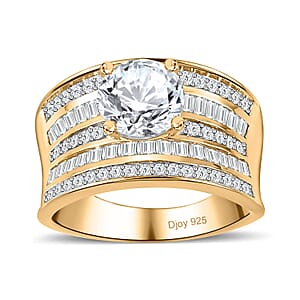 Moissanite Ring in Vermeil Yellow Gold Over Sterling Silver (Size 5.0) 3.40 ctw