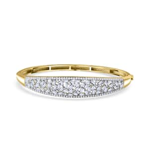 Moissanite Bangle Bracelet in Vermeil Yellow Gold Over Sterling Silver (6.50 In) 4.75 ctw