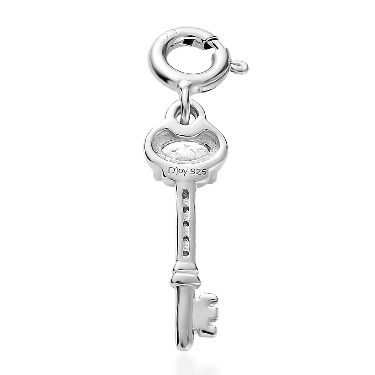 Moissanite Key Charm in Platinum Over Sterling Silver 0.25 ctw image number 4
