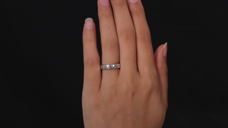 Orissa Rhodolite Garnet Celestial Band Ring in Platinum Over Sterling Silver (Size 5.0) 0.05 ctw