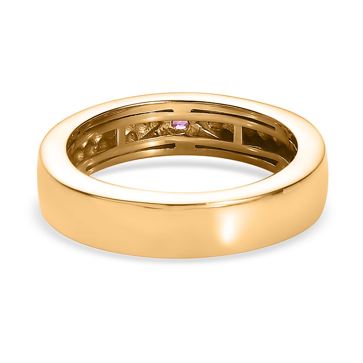 Orissa Rhodolite Garnet Solitaire Celestial Star Band Ring in Vermeil Yellow Gold Over Sterling Silver (Size 5.0) 0.05 ctw image number 4