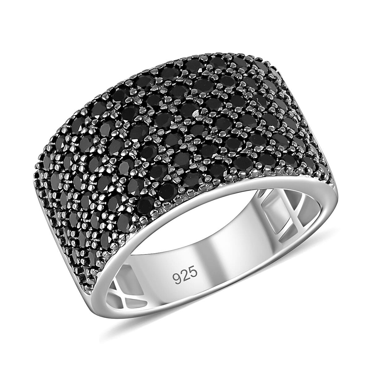Thai Black Spinel 2.35 ctw Ring in Sterling Silver (Size 5.5)