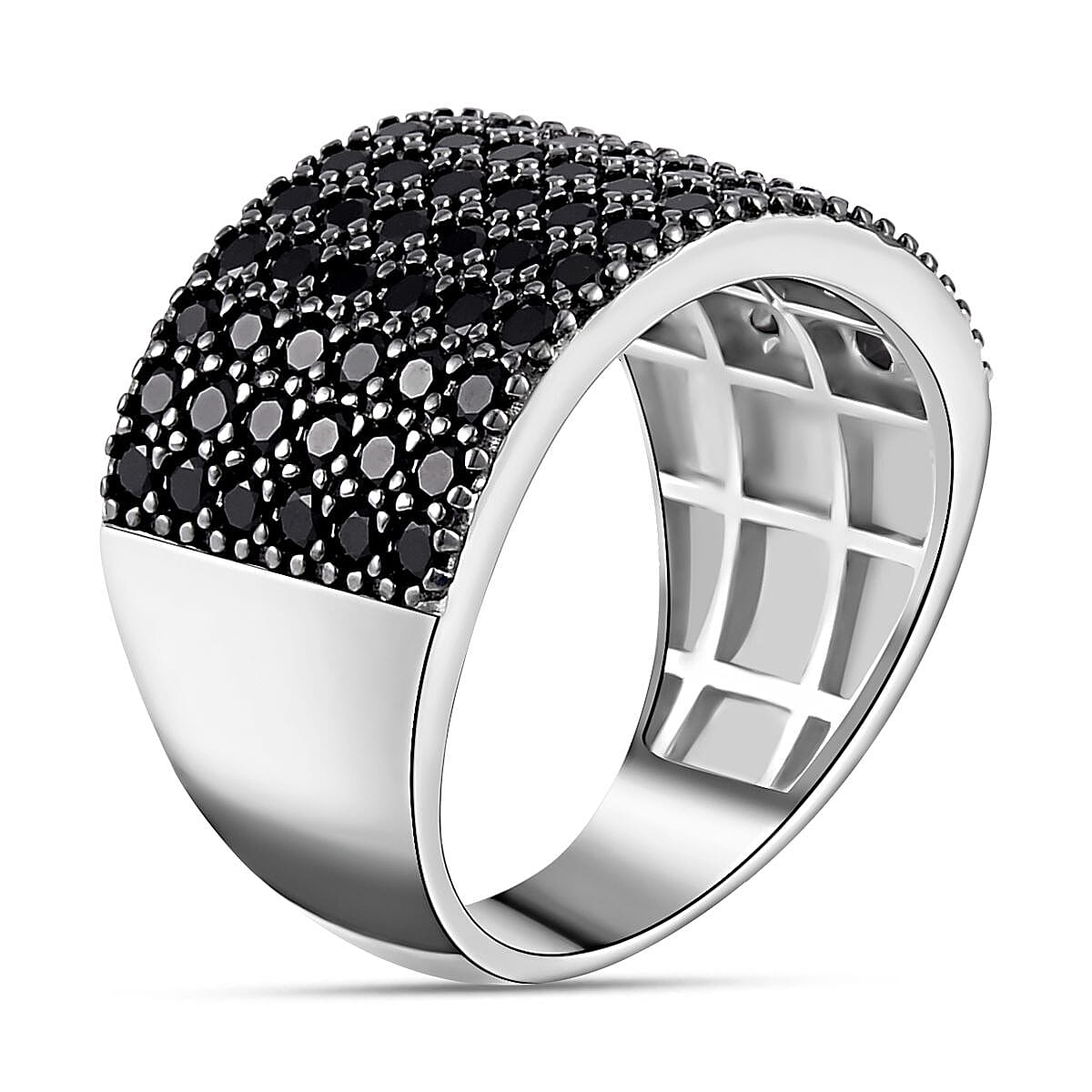Thai Black Spinel 2.35 ctw Ring in Sterling Silver (Size 5.5)