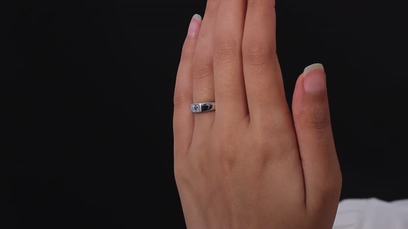 African Amethyst Solitaire Ring in Platinum Over Sterling Silver