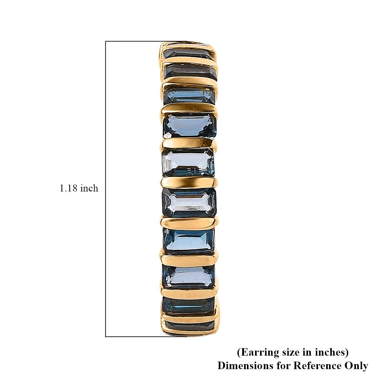 London Blue Topaz J-Hoop Earrings in Vermeil Yellow Gold Over Sterling Silver 8.85 ctw