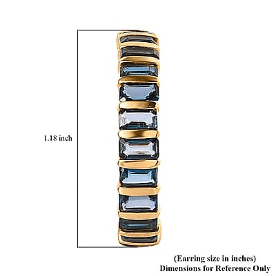 London Blue Topaz J-Hoop Earrings in Vermeil Yellow Gold Over Sterling Silver 8.85 ctw