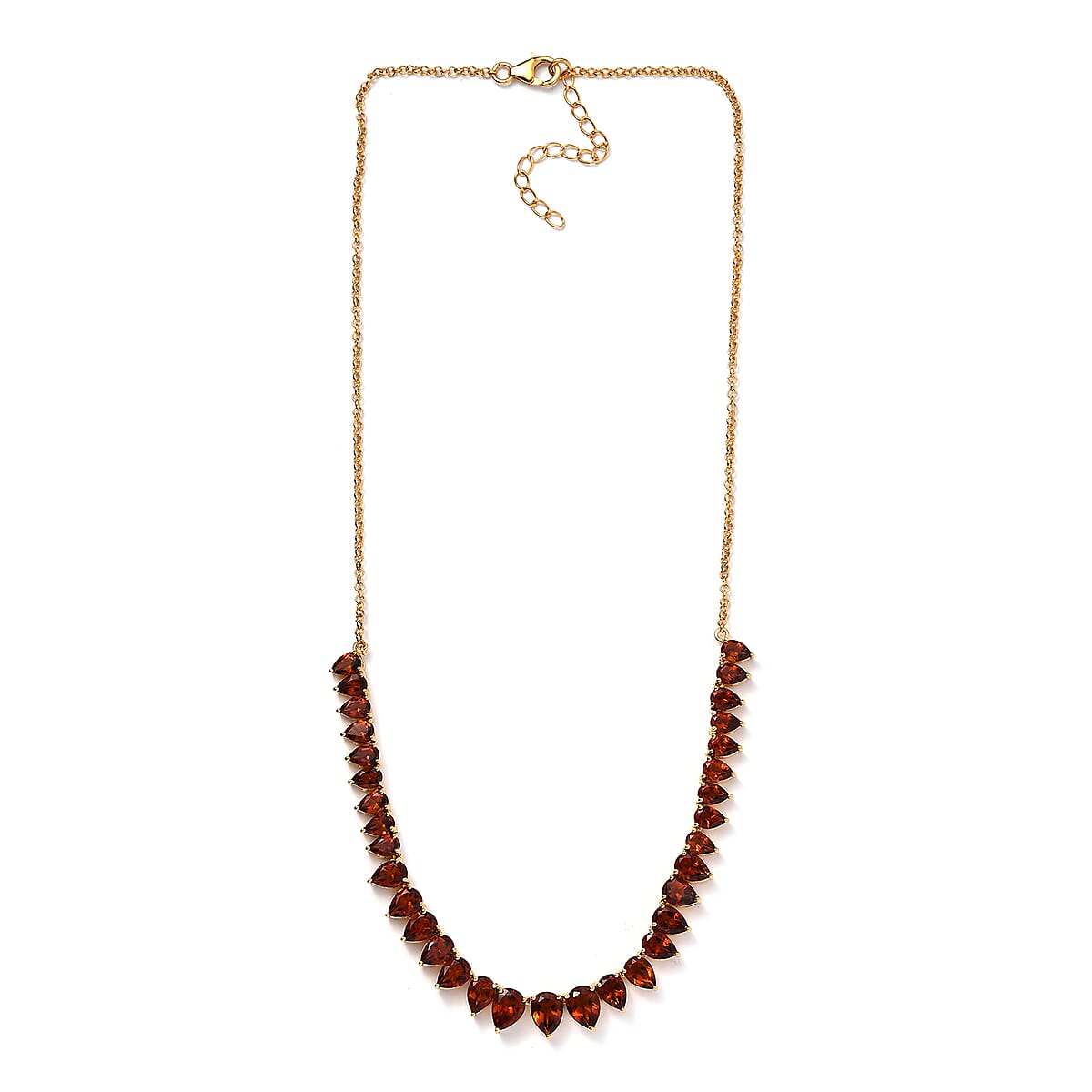 Brazilian Cherry Citrine Necklace 18 Inches in Vermeil Yellow Gold Over Sterling Silver 16.40 ctw image number 3