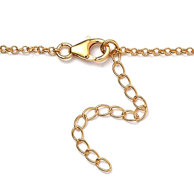 Brazilian Cherry Citrine Necklace 18 Inches in Vermeil Yellow Gold Over Sterling Silver 16.40 ctw