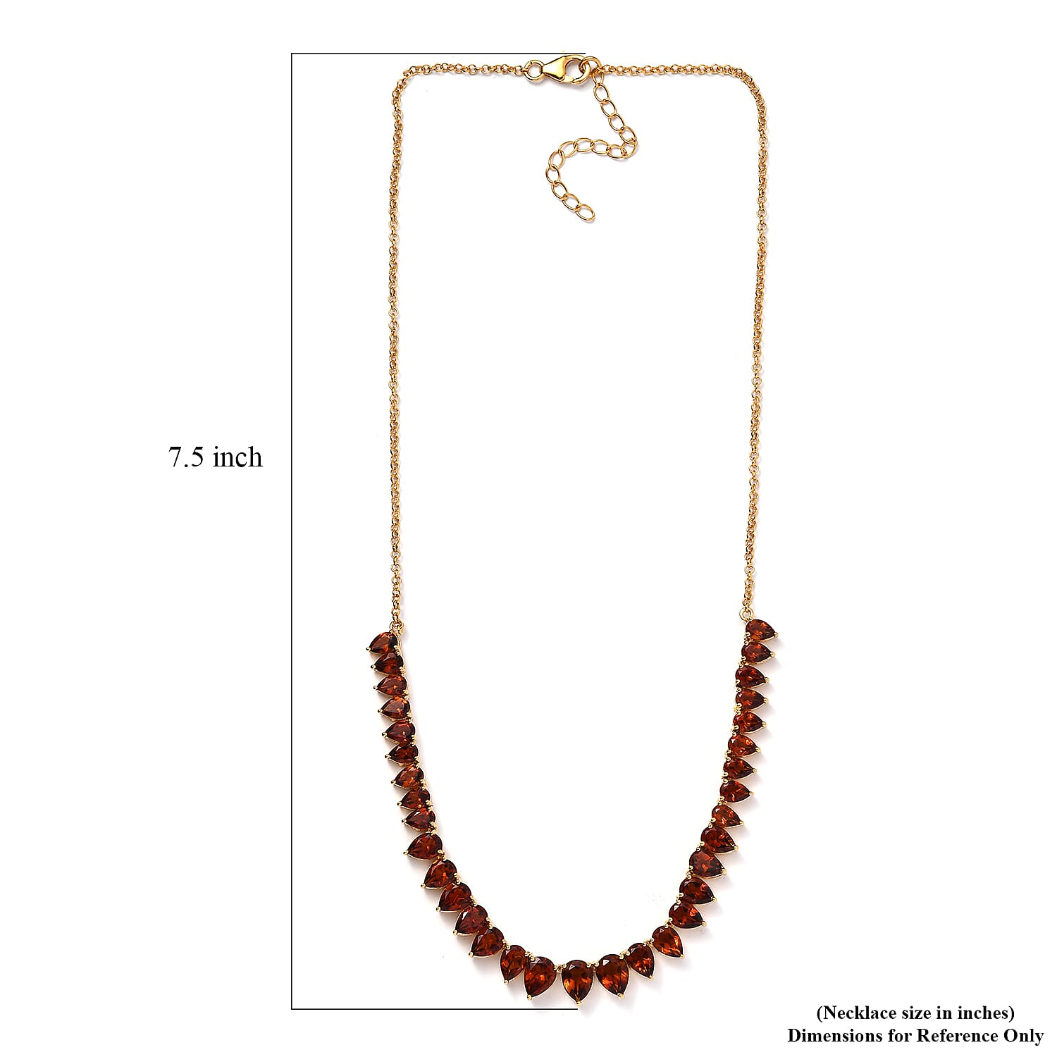 Brazilian Cherry Citrine Necklace 18 Inches in Vermeil Yellow Gold Over Sterling Silver 16.40 ctw