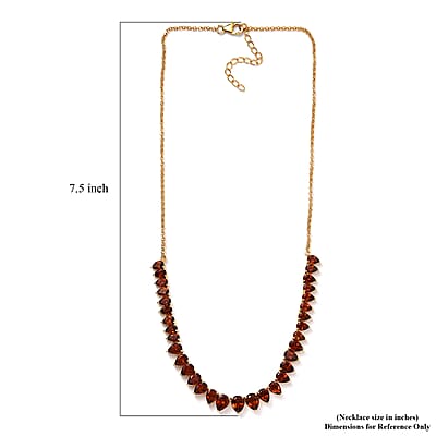 Brazilian Cherry Citrine Necklace 18 Inches in Vermeil Yellow Gold Over Sterling Silver 16.40 ctw
