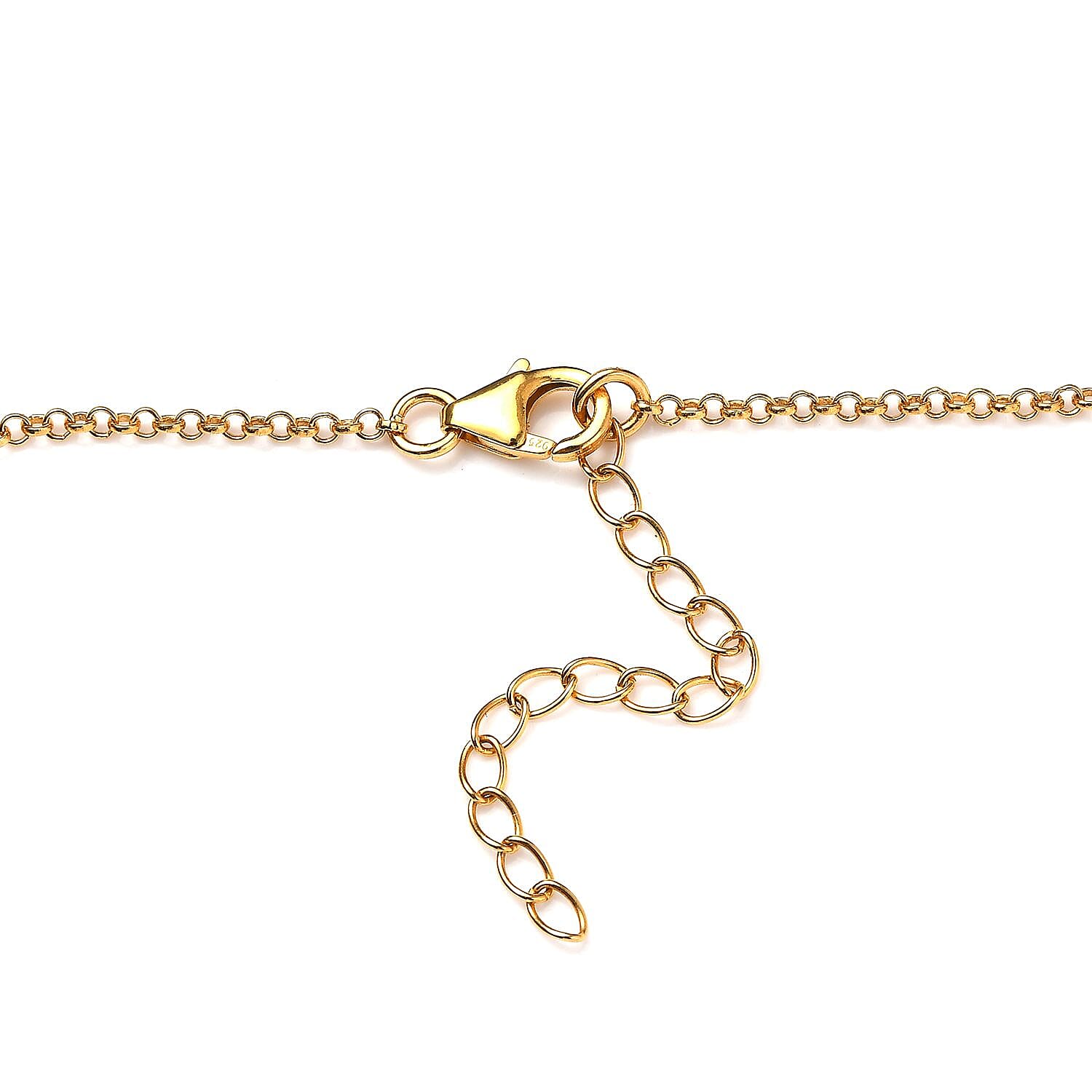 Yellow Sapphire (FF) and Moissanite Necklace 18 Inches in Vermeil Yellow Gold Over Sterling Silver 16.00 ctw