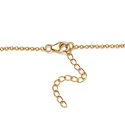 Yellow Sapphire (FF) and Moissanite Necklace 18 Inches in Vermeil Yellow Gold Over Sterling Silver 16.00 ctw