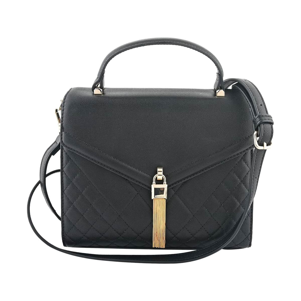 MC Black Pebbled Grain PU Envelope Shape Crossbody Bag image number 0