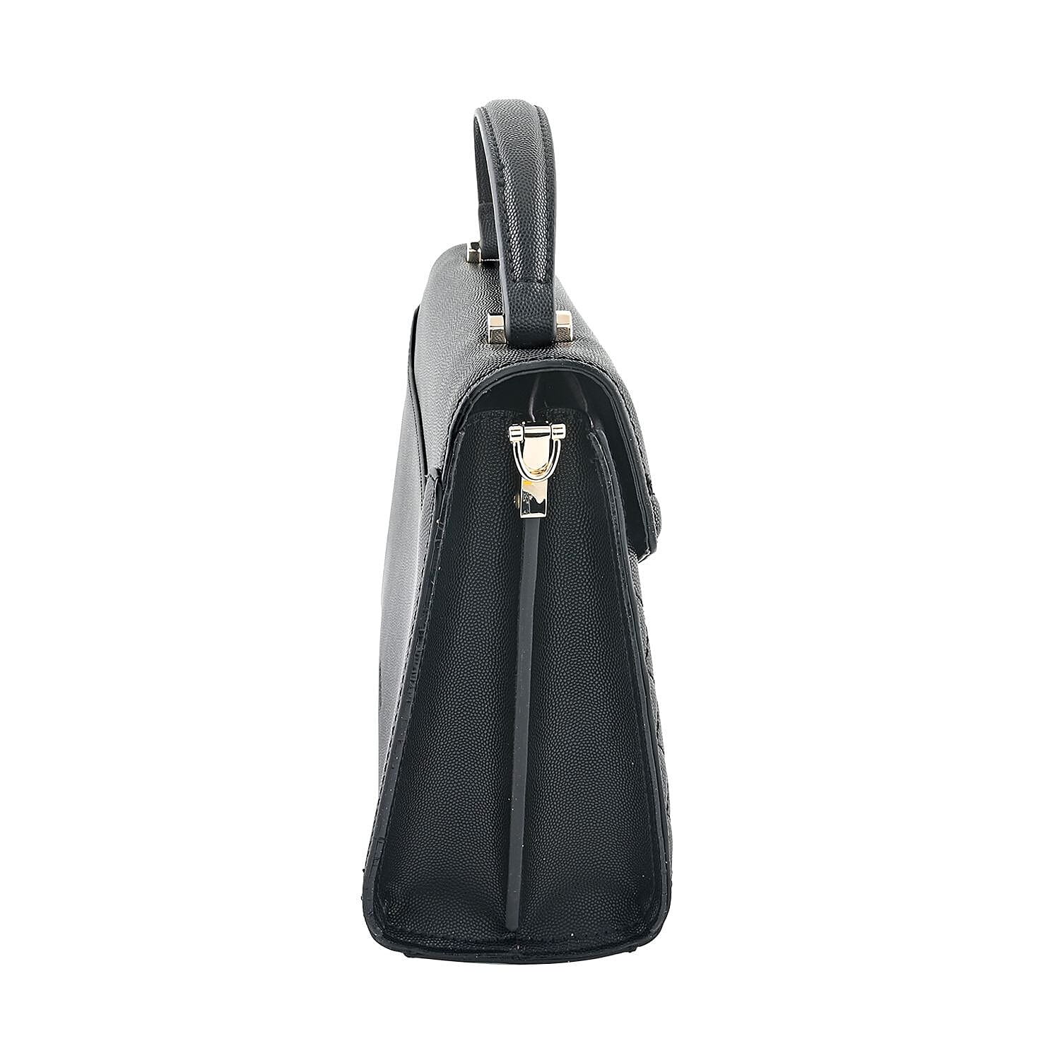 MC Black Pebbled Grain PU Envelope Shape Crossbody Bag