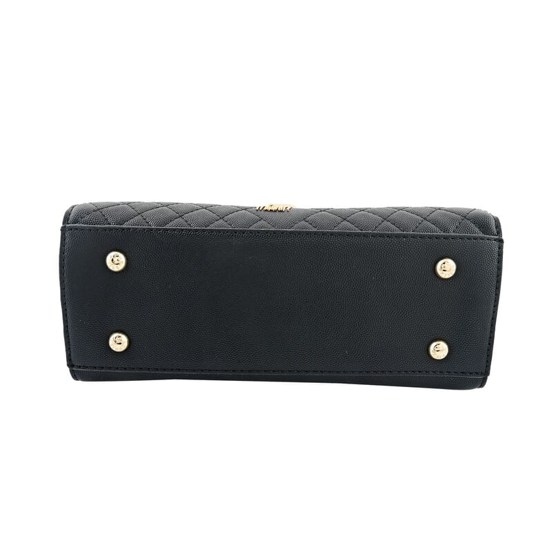 MC Black Pebbled Grain PU Envelope Shape Crossbody Bag