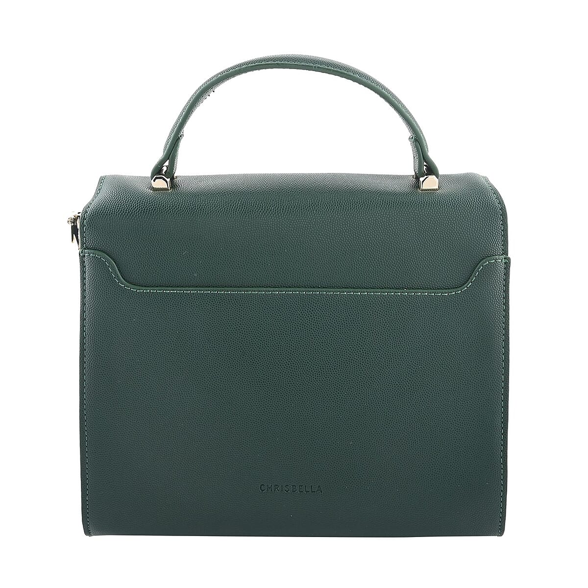 MC Green Pebbled Grain Faux Leather Envelope Shape Crossbody Bag image number 3