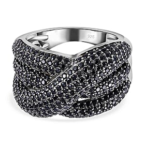 Thai Black Spinel 2.15 ctw Ring in Sterling Silver (Size 5.5)