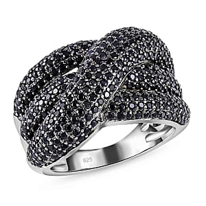 Thai Black Spinel 2.15 ctw Ring in Sterling Silver (Size 5.5)