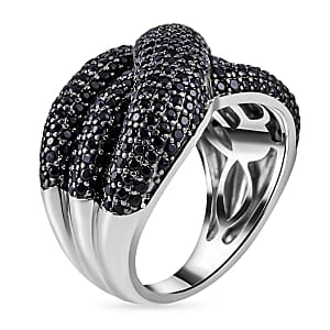 Thai Black Spinel 2.15 ctw Ring in Sterling Silver (Size 5.5)